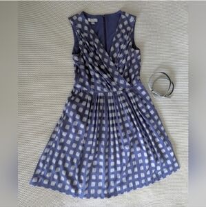 Has Pockets! Ivy & Blu Maggy Boutique, Blue & White Fit & Flare Belted D…